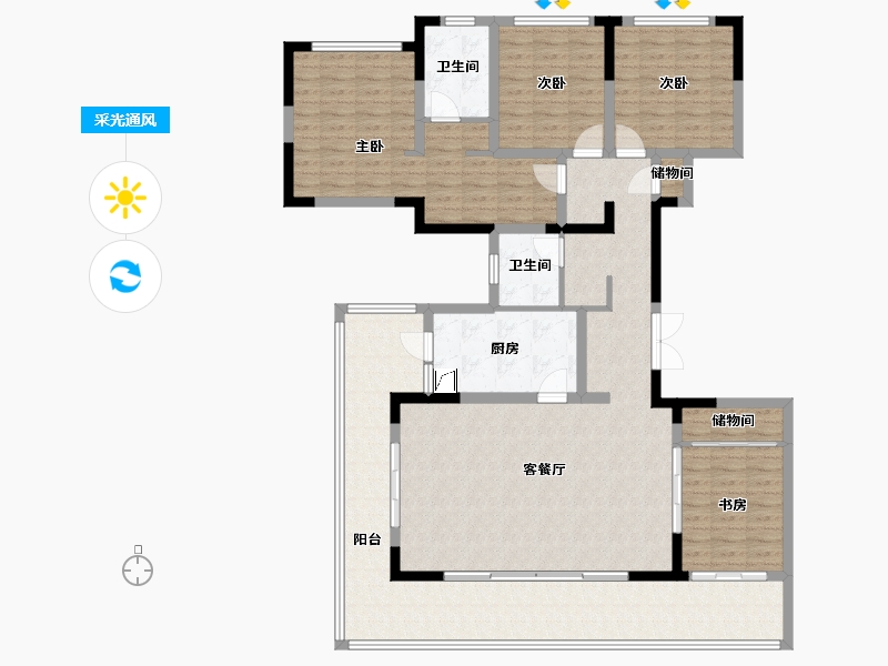 四川省-雅安市-君临188-158.00-户型库-采光通风