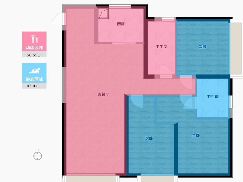 辽宁省-沈阳市-悦景新世界-100.00-户型库-动静分区