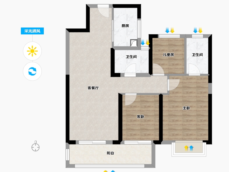 湖北省-武汉市-融创城-81.62-户型库-采光通风