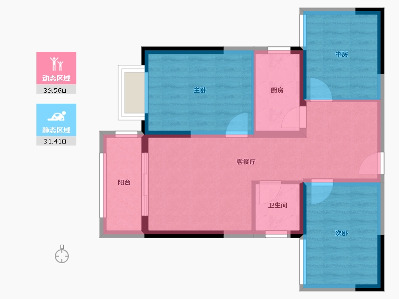 河南省-濮阳市-凤凰城-71.66-户型库-动静分区