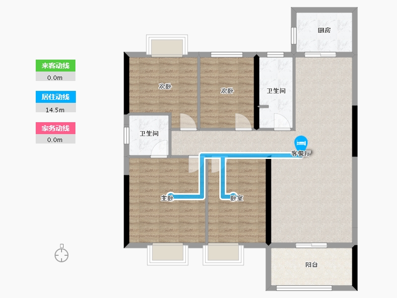 广西壮族自治区-贵港市-福桂三千城-金府大院-105.00-户型库-动静线