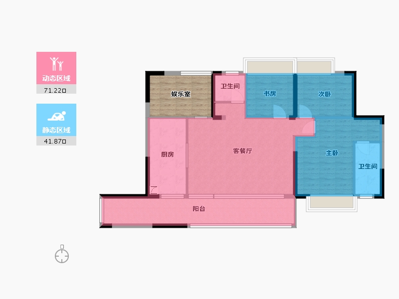 重庆-重庆市-北城美地-113.21-户型库-动静分区