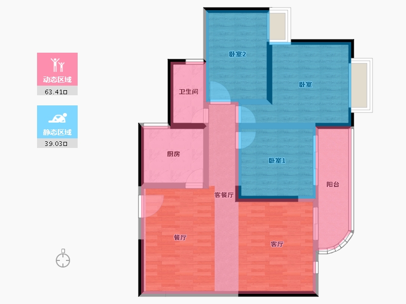 广东省-惠州市-阳光四季-91.51-户型库-动静分区