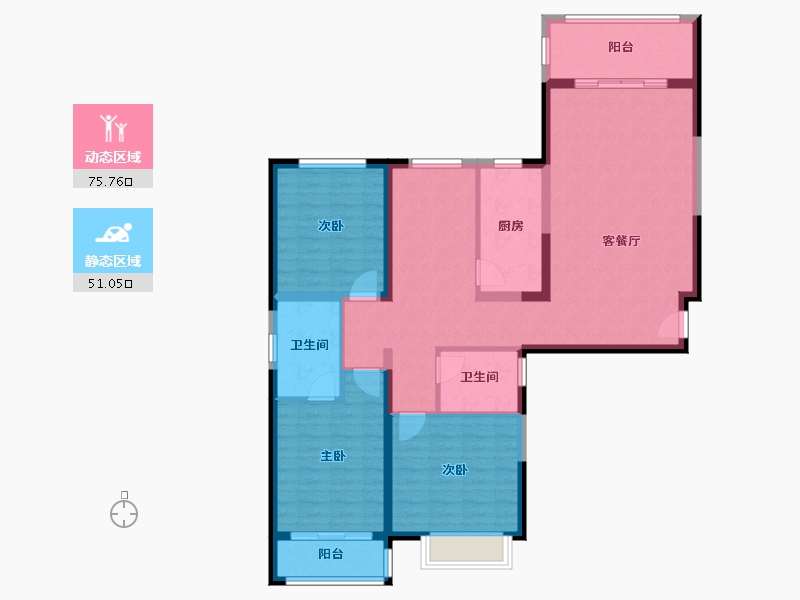 河北省-廊坊市-御湖湾(尚乘园小区)-126.00-户型库-动静分区