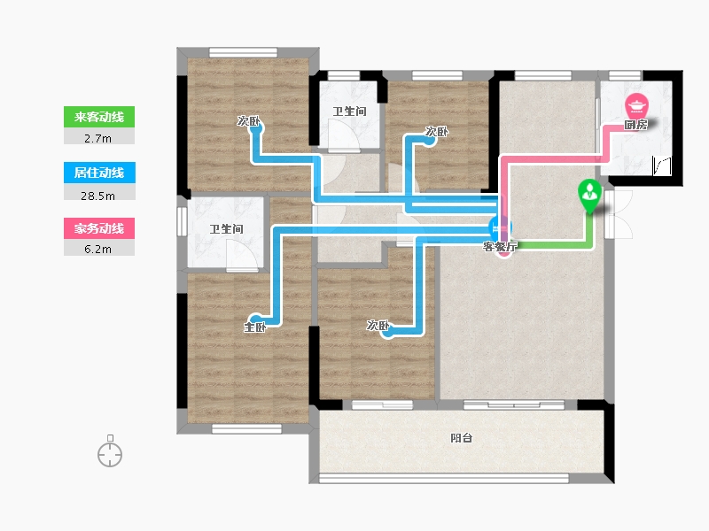 福建省-漳州市-世茂大唐云璟-95.43-户型库-动静线