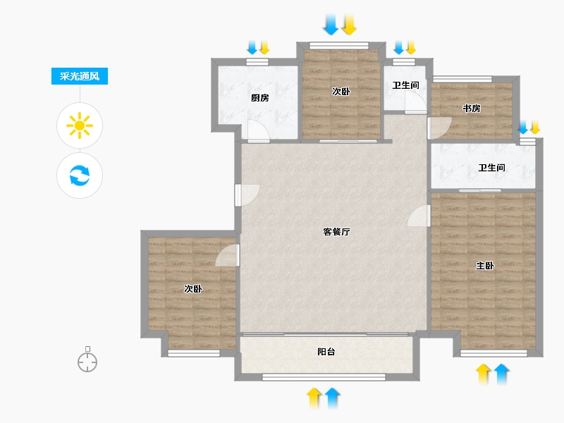 浙江省-湖州市-仁皇正弘府-120.71-户型库-采光通风