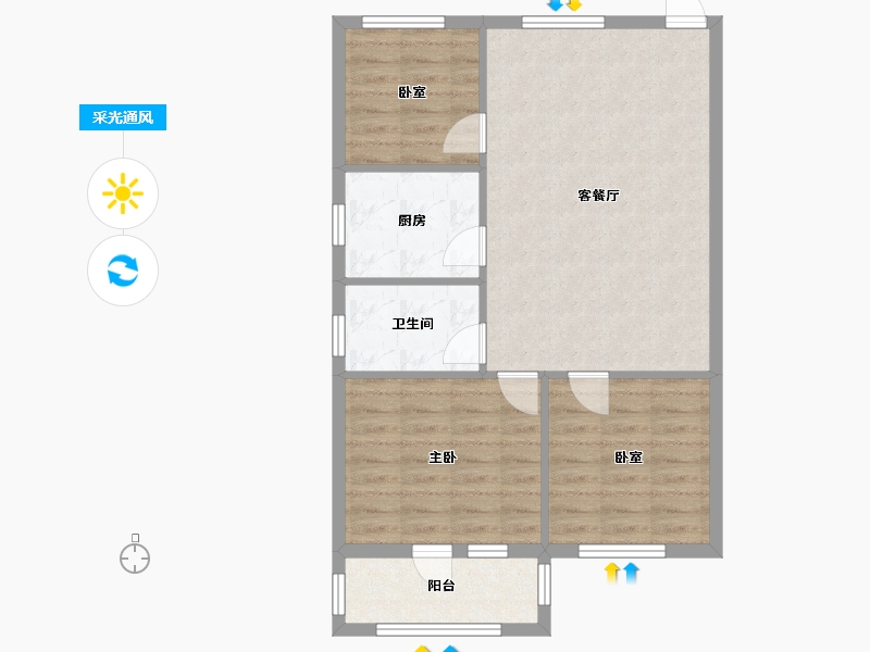 河南省-郑州市-书香苑-85.00-户型库-采光通风