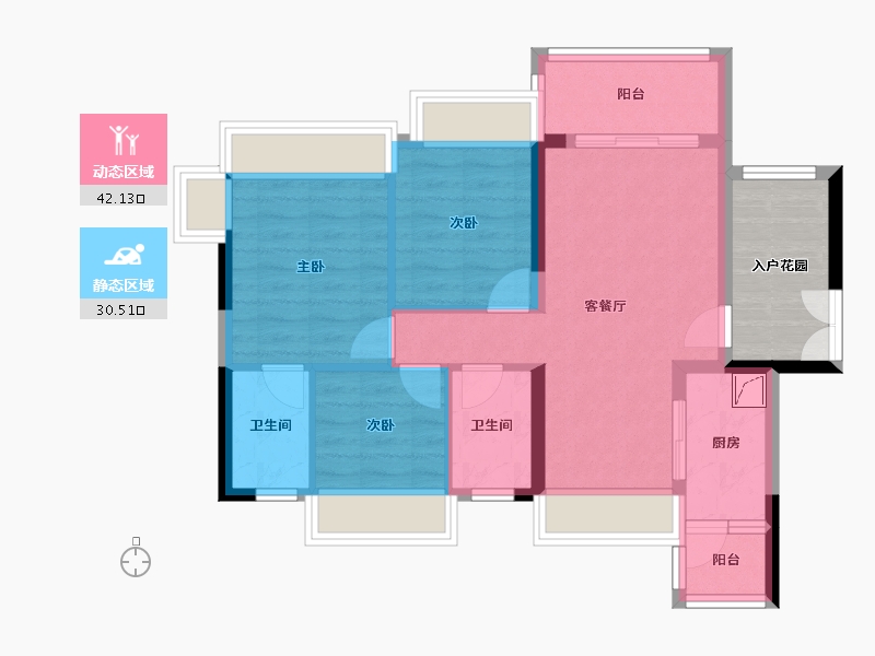 广东省-江门市-岭南印象-73.98-户型库-动静分区