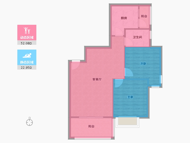 四川省-成都市-香山苑-66.49-户型库-动静分区