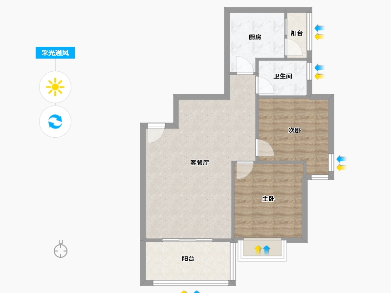 四川省-成都市-香山苑-66.49-户型库-采光通风