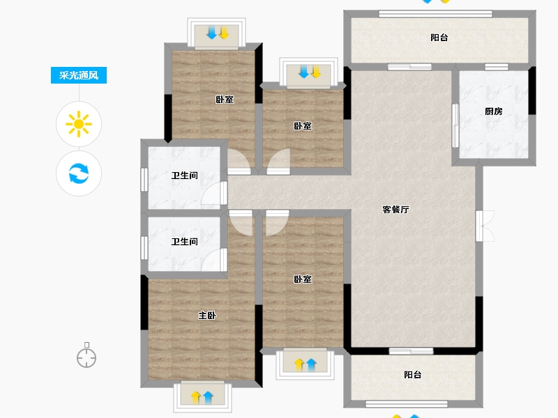 四川省-广元市-长虹天汇城-106.00-户型库-采光通风