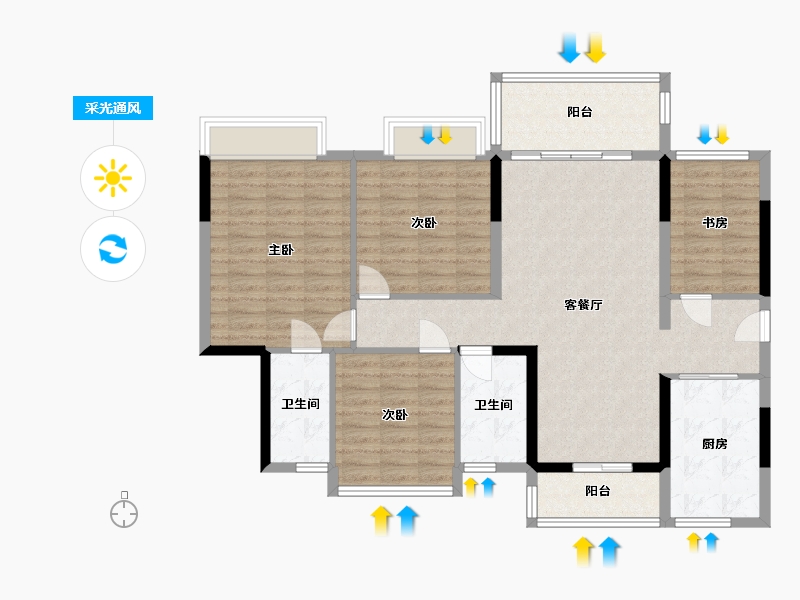 广东省-阳江市-泓基泓景苑-1200.00-户型库-采光通风