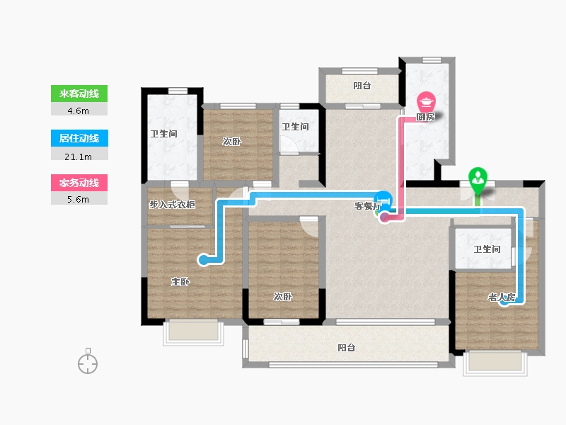 江苏省-常州市-熙华雅园-141.00-户型库-动静线