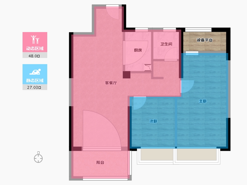 湖南省-常德市-中南珑悦-70.47-户型库-动静分区