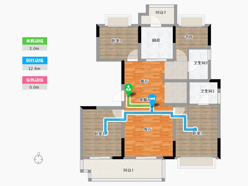 湖北省-十堰市-大家十里桃源-128.00-户型库-动静线