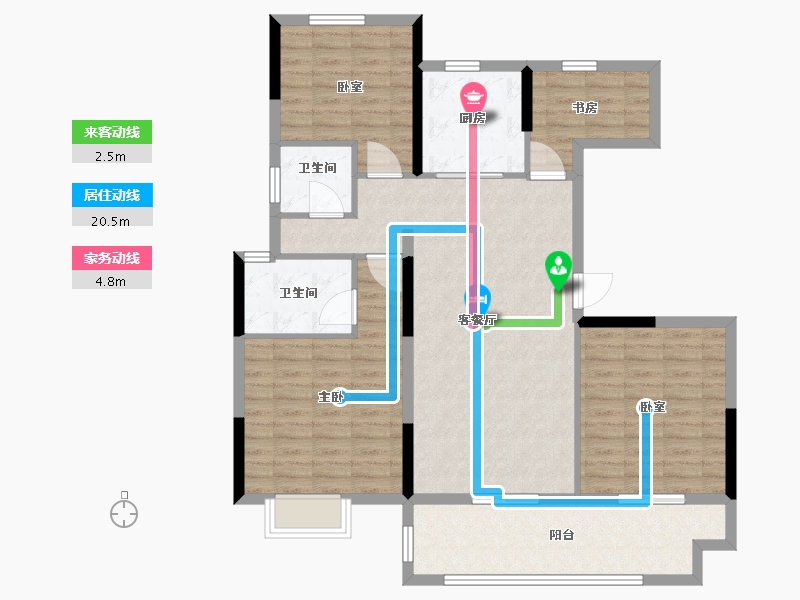 安徽省-合肥市-祥源玖悦湾-110.00-户型库-动静线