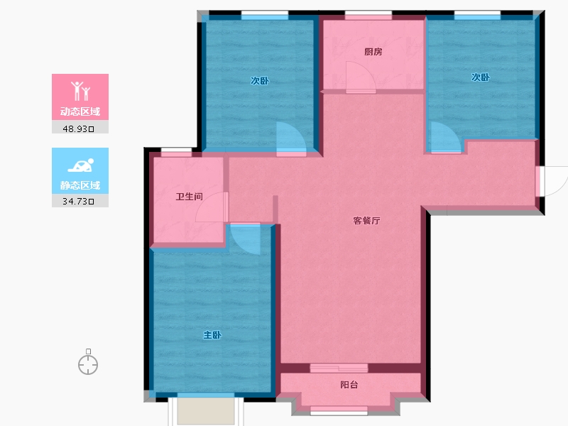 甘肃省-兰州市-天庆·国际新城-80.00-户型库-动静分区