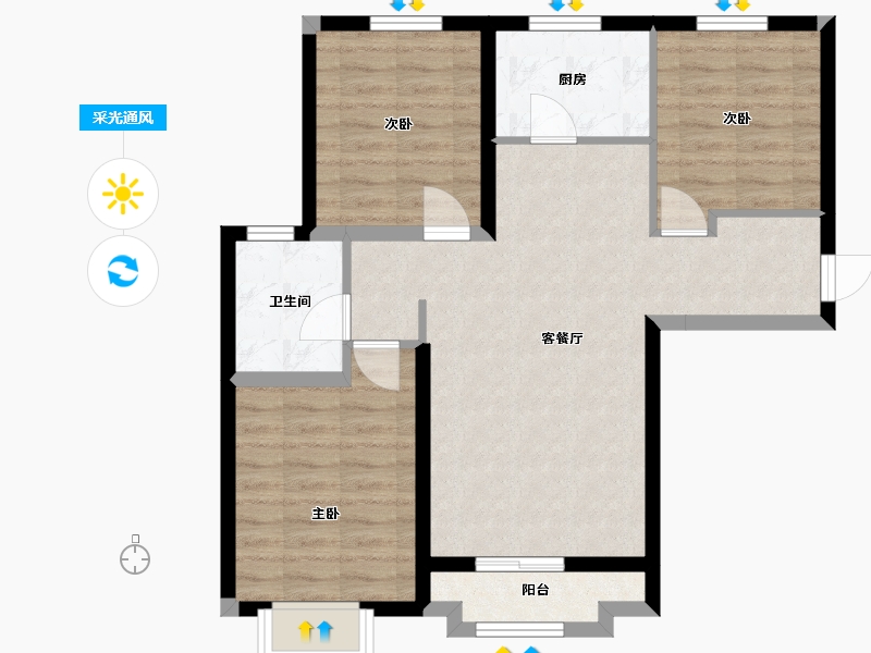 甘肃省-兰州市-天庆·国际新城-80.00-户型库-采光通风