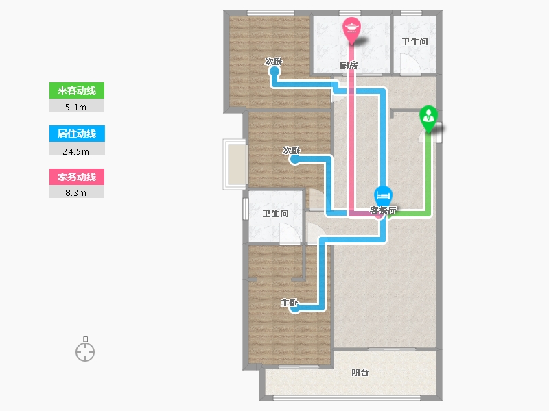 陕西省-西安市-金辉高新云璟-128.00-户型库-动静线