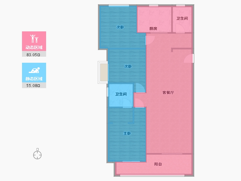 陕西省-西安市-金辉高新云璟-128.00-户型库-动静分区