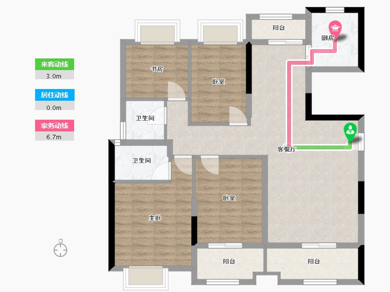 湖南省-常德市-富捷华中城-105.00-户型库-动静线