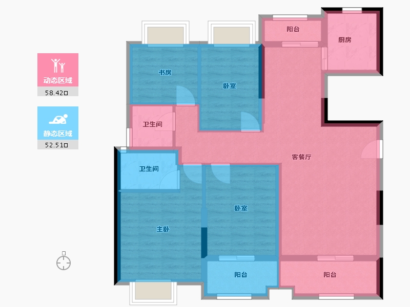 湖南省-常德市-富捷华中城-105.00-户型库-动静分区