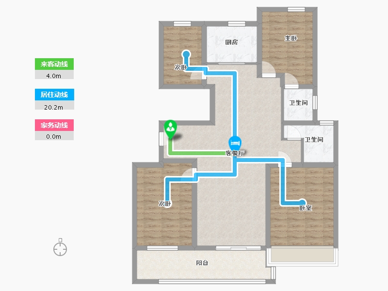 江苏省-盐城市-凤凰郡-108.00-户型库-动静线