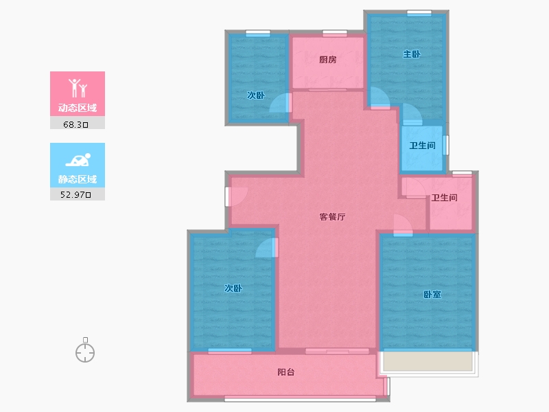 江苏省-盐城市-凤凰郡-108.00-户型库-动静分区