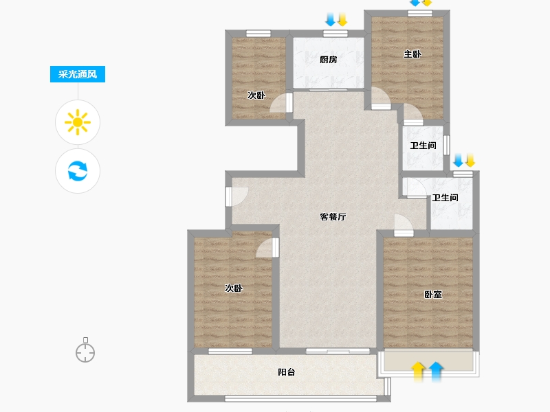 江苏省-盐城市-凤凰郡-108.00-户型库-采光通风