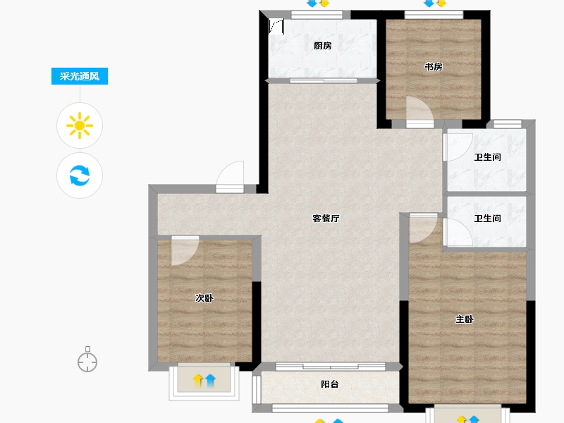 甘肃省-金昌市-龙首壹号三期-97.20-户型库-采光通风