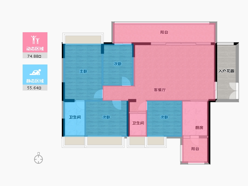 贵州省-贵阳市-世纪南山-154.00-户型库-动静分区