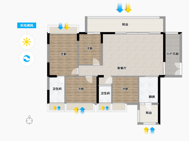 贵州省-贵阳市-世纪南山-154.00-户型库-采光通风