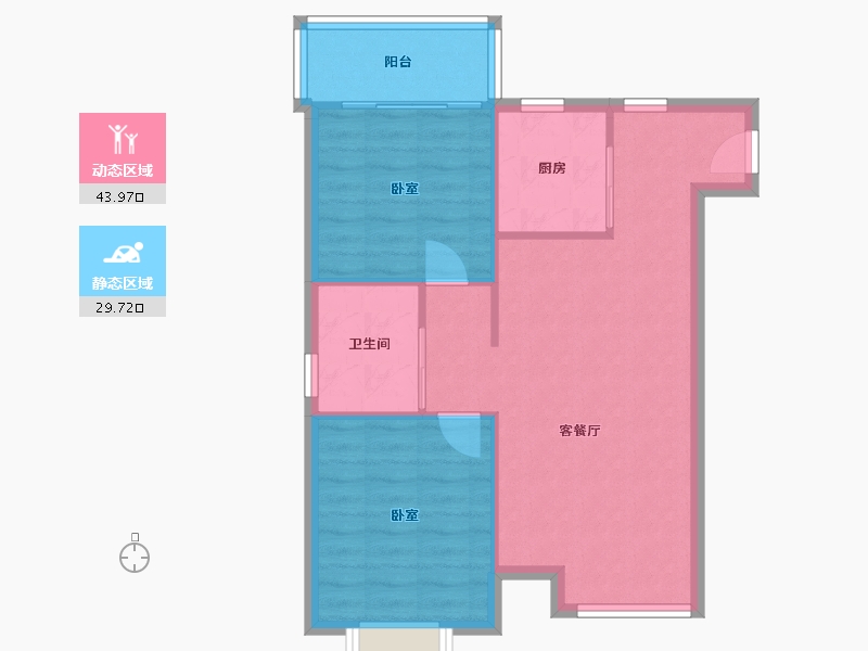 四川省-成都市-曦城-64.82-户型库-动静分区