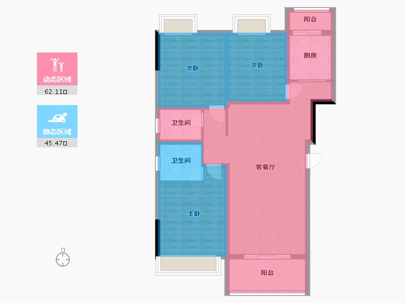 四川省-绵阳市-紫金华庭-119.30-户型库-动静分区