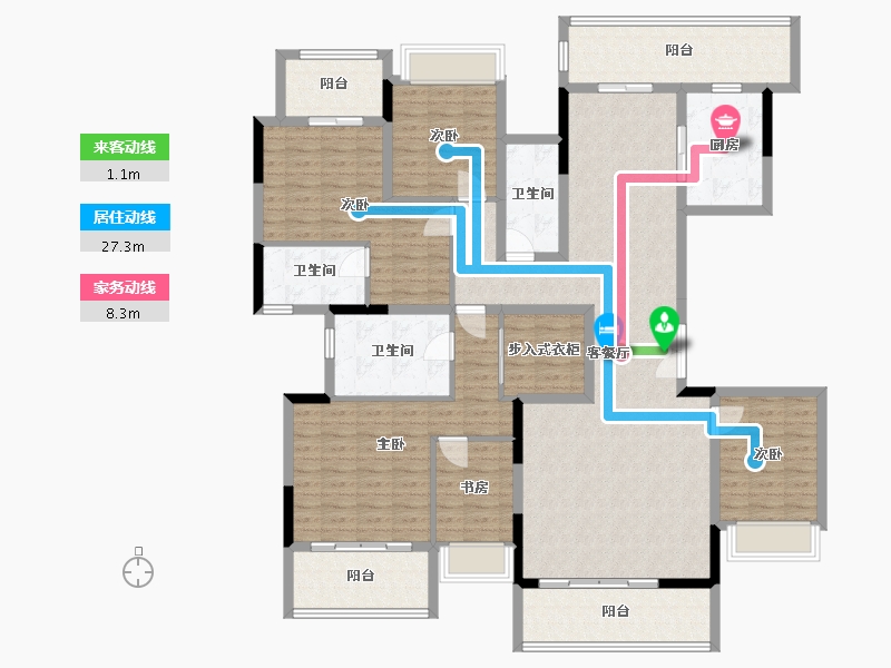 四川省-成都市-北辰天麓御府-176.00-户型库-动静线