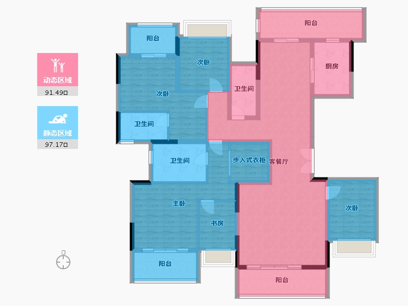 四川省-成都市-北辰天麓御府-176.00-户型库-动静分区