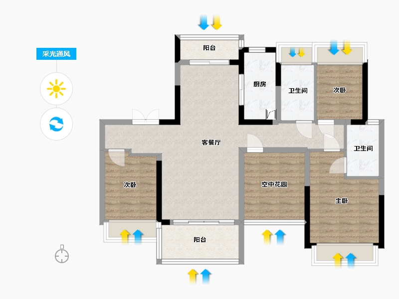 广东省-江门市-江门华发四季-94.81-户型库-采光通风