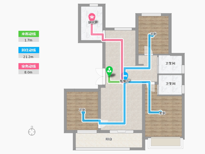 江苏省-扬州市-中远新润园-95.00-户型库-动静线