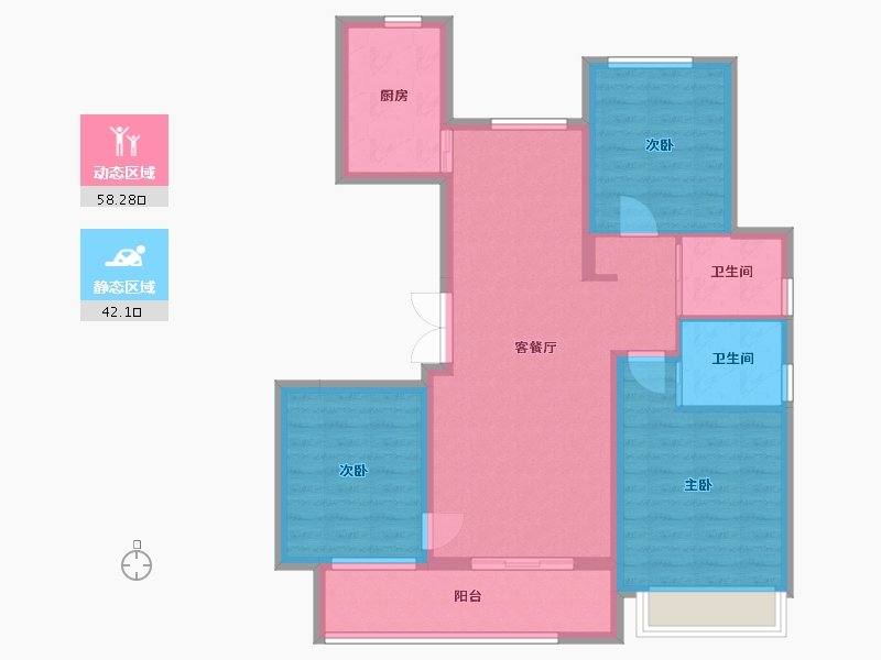 江苏省-扬州市-中远新润园-95.00-户型库-动静分区