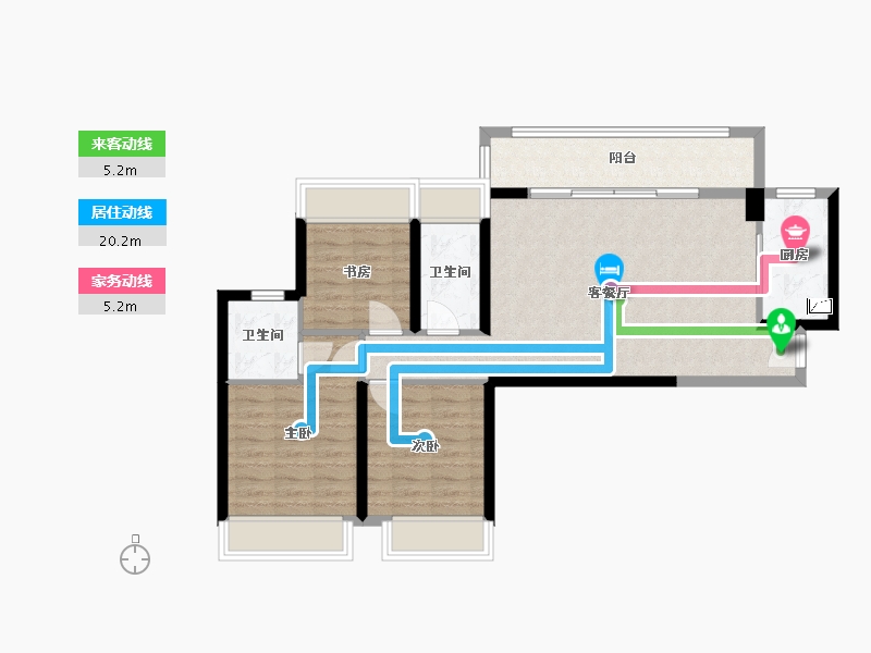 广东省-惠州市-长通熙园-85.00-户型库-动静线