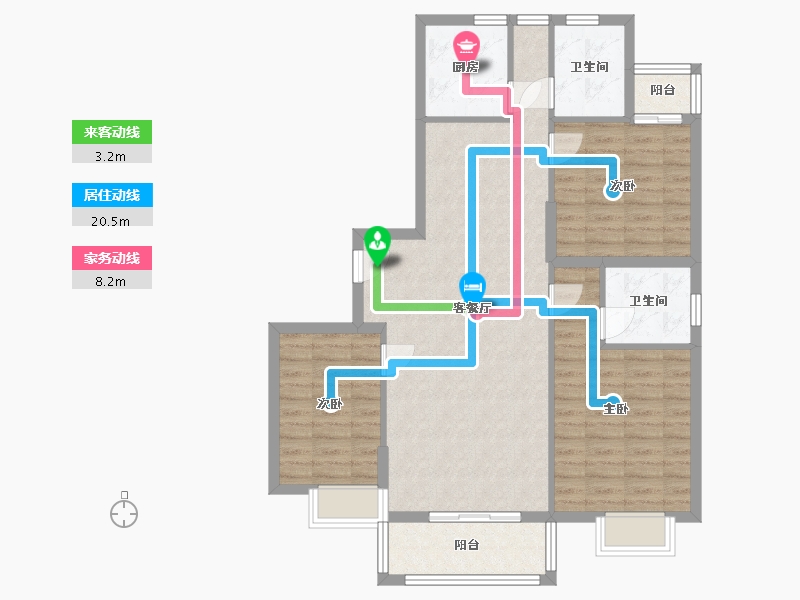 湖南省-岳阳市-中梁首府-96.00-户型库-动静线