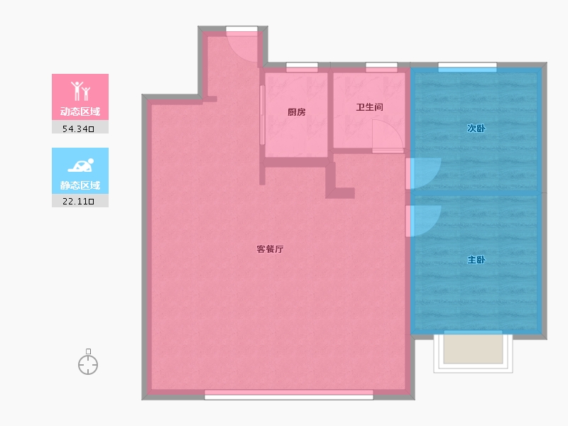 新疆维吾尔自治区-乌鲁木齐市-绿地城二期-77.00-户型库-动静分区