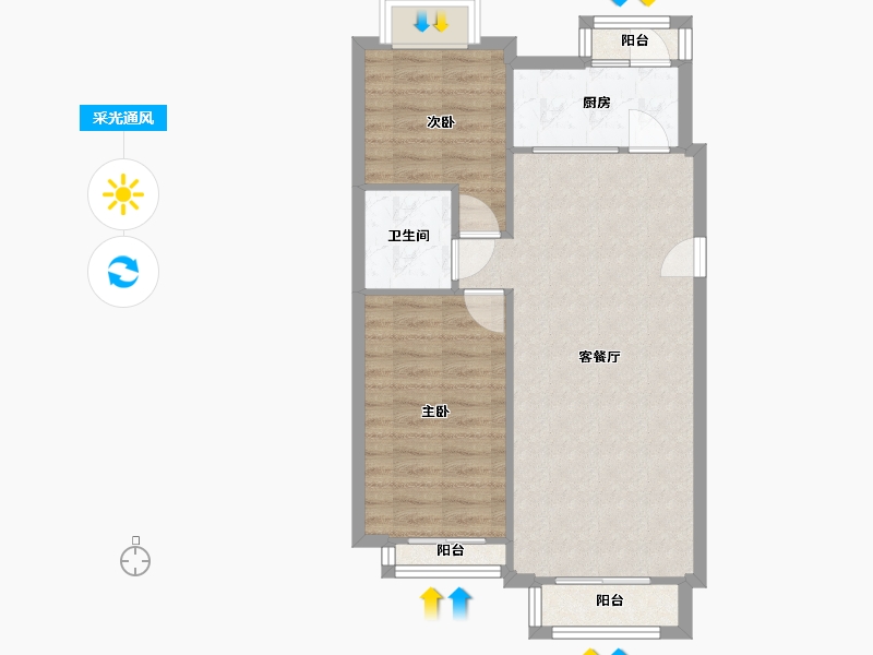 山东省-青岛市-家和花园-80.00-户型库-采光通风