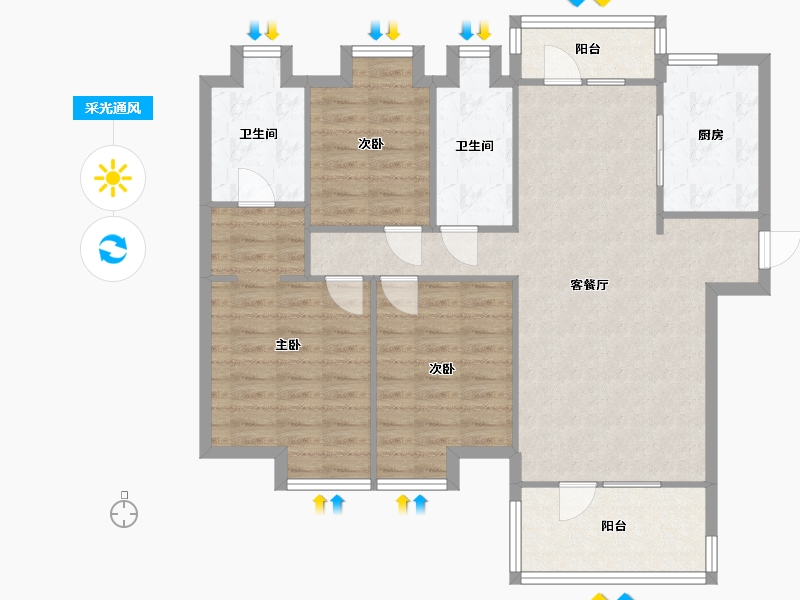 湖北省-武汉市-首地云梦台-100.00-户型库-采光通风