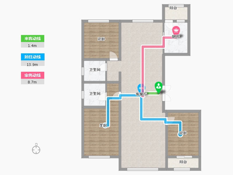 内蒙古自治区-乌兰察布市-云中郡-137.00-户型库-动静线