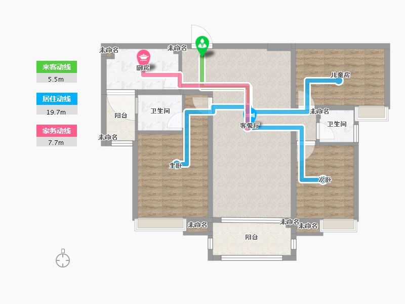 湖南省-益阳市-华莱城-96.36-户型库-动静线