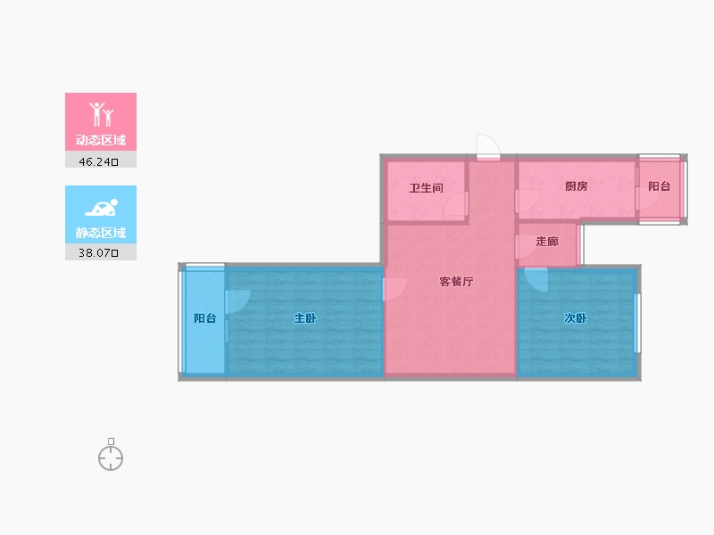 天津-天津市-欢颜东里-96.97-户型库-动静分区