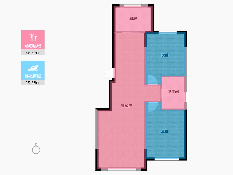 辽宁省-鞍山市-嘉元·云溪府-86.00-户型库-动静分区