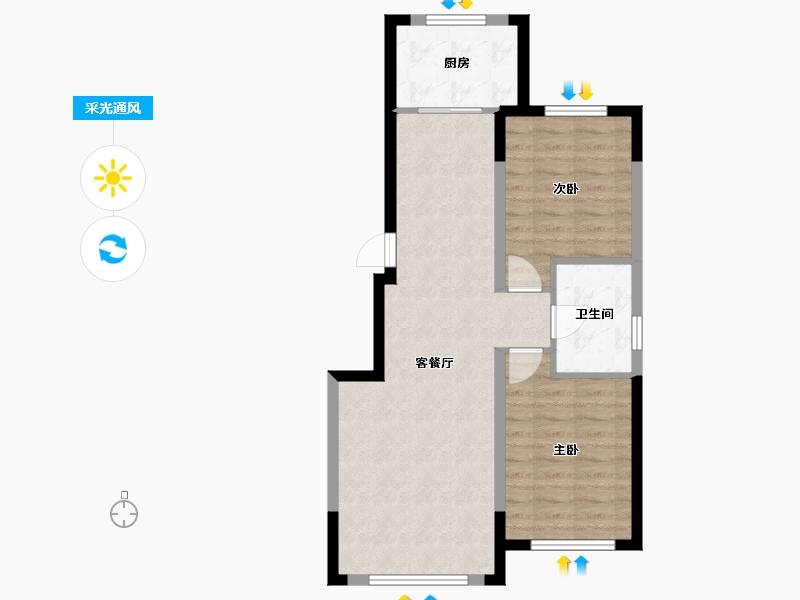 辽宁省-鞍山市-嘉元·云溪府-86.00-户型库-采光通风