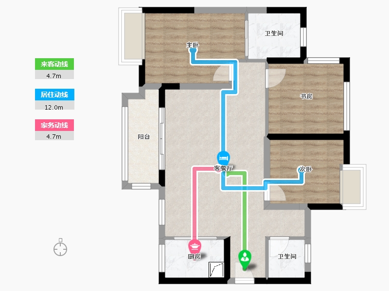 广西壮族自治区-防城港市-金科华庭小区-111.00-户型库-动静线